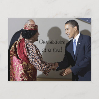 Cartão Postal Gaddafi Gadhafi Obama Um Erro na Época