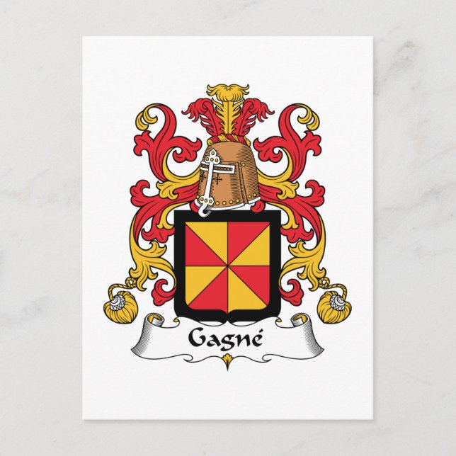 Cartão Postal Gagne Family Crest (Frente)