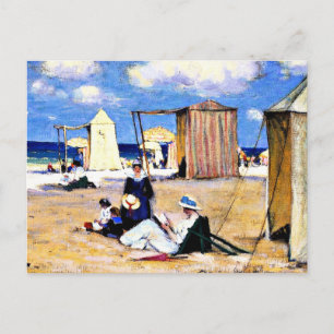 Cartão Postal Gagnon - The Beach no Dinard, belas artes