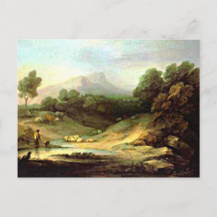 Cartão Postal Gainsborough - Paisagem de montanha com Shepherd