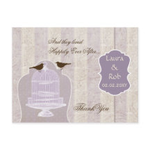 Gaiola de pássaro púrpura, amor pássaros Obrigado