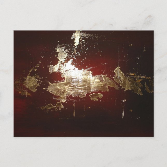 Cartão Postal Galáxia - Abstrato Expressionista Vermelho Castanh (Frente)