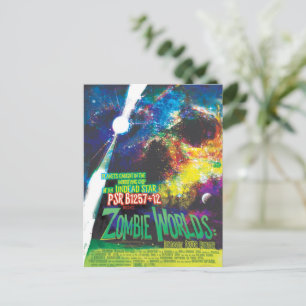 Cartão Postal Galáxia de Horrores do Dia das Bruxas do Zombie Wo