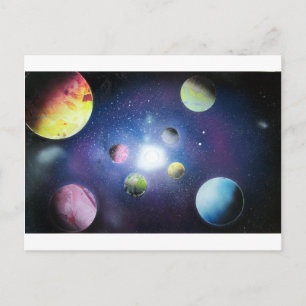 Cartão Postal Galáxia Espacial de Pintura de Pulverização
