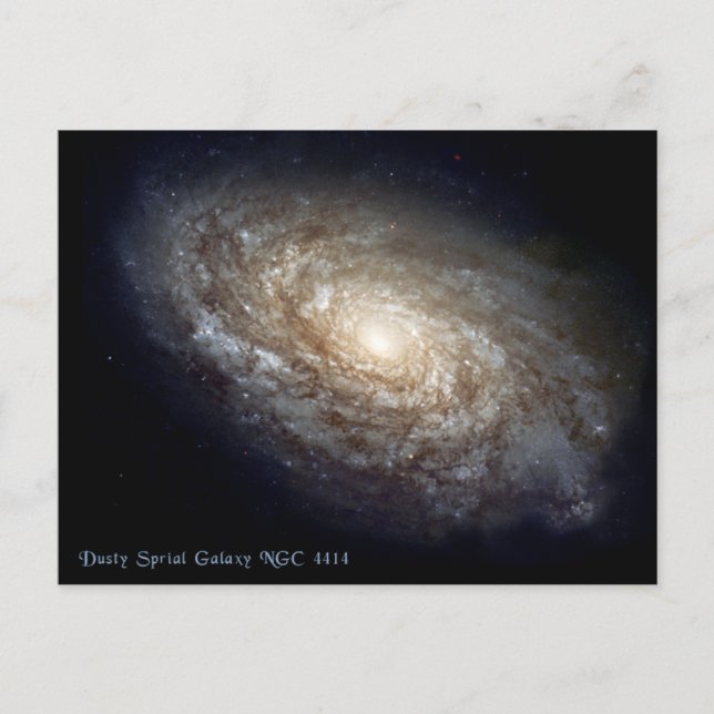 Cartão Postal Galáxia Espiral Empoeirada NGC 4414 (Frente)