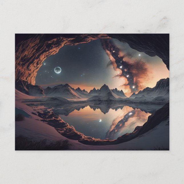 Cartão Postal Galáxia Estelar de Pico de Montanha Snowy (Frente)