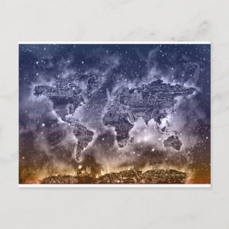 Cartão Postal galáxia mapa mundial 2