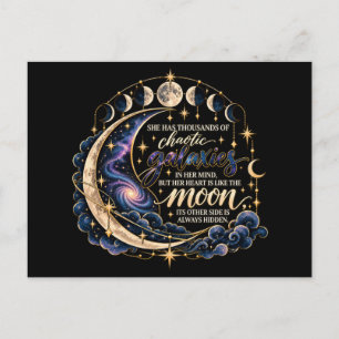 Cartão Postal Galáxias Caóticas & Fase Lunar Literário Celestial