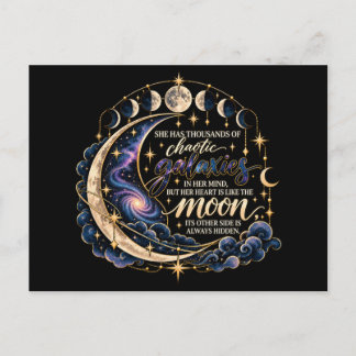 Cartão Postal Galáxias Caóticas & Fase Lunar Literário Celestial