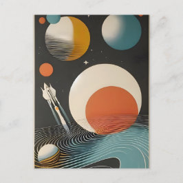 Cartão Postal Galáxias de Arte da Idade do meio século