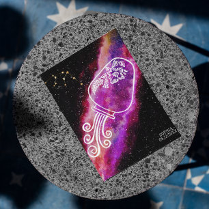 Cartão Postal Galaxy Aquarius Personalizou Sinal Zodiac