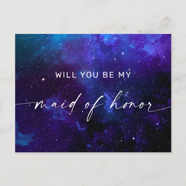 Cartão Postal Galaxy Maid of Honor Ask. Celestial Space Proposal (Frente)