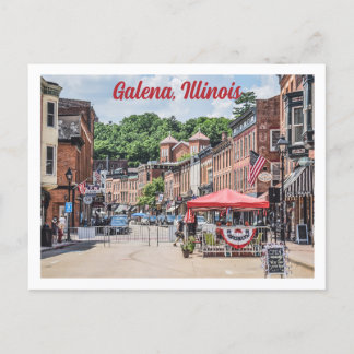 Cartão Postal Galena, foto da cena da rua do centro de Illinois