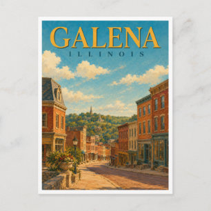 Cartão Postal Galena Illinois Main Street GeoSaga
