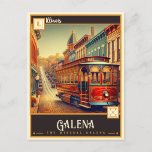 Cartão Postal Galena, Illinois Vintage