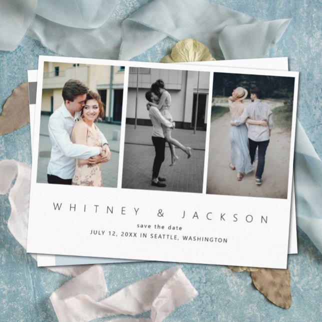 Cartão Postal Galeria Múltiplas Fotografias Salvar a Data (Criador carregado)