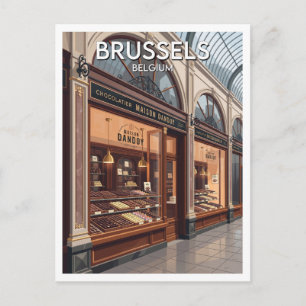 Cartão Postal Galeries Royales Saint-Hubert Bruxelas Bélgica