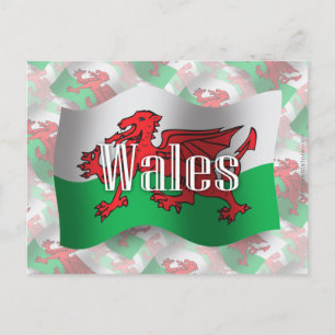 Cartão Postal Gales Waving Flag