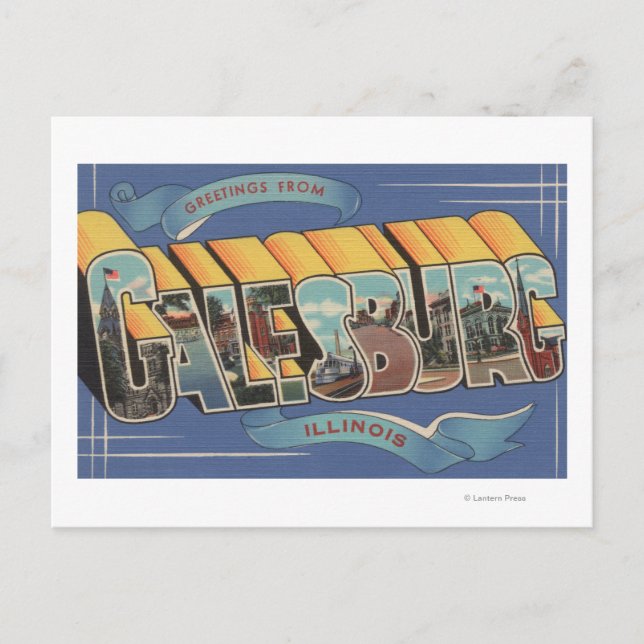 Cartão Postal Galesburg, Illinois - Grande Letra Cena 2 (Frente)