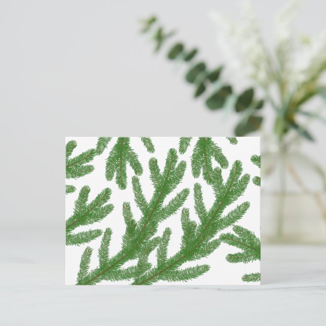 Cartão Postal galhos de abetos de Natal (Em pé/Frente)