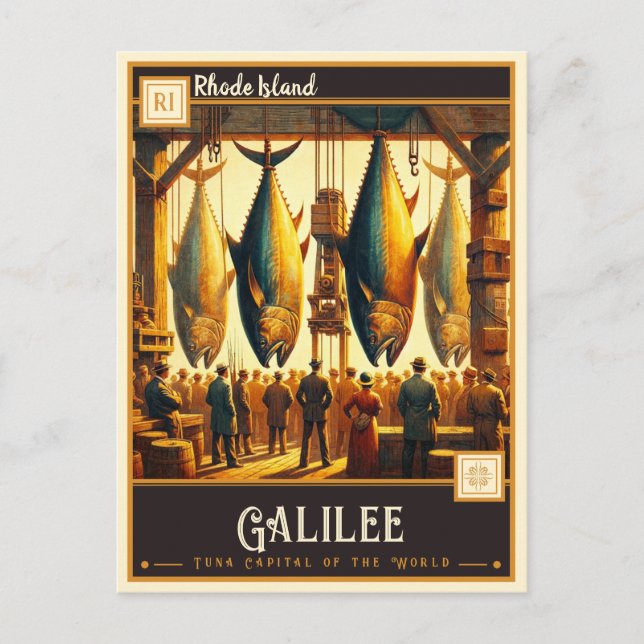 Cartão Postal Galilee, Rhode Island | Vintage (Frente)