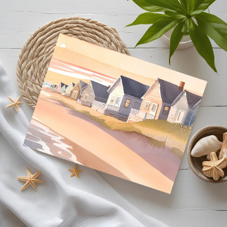 Cartão Postal Galileia pelo Mar | Aquarela da Praia de Rhode Isl