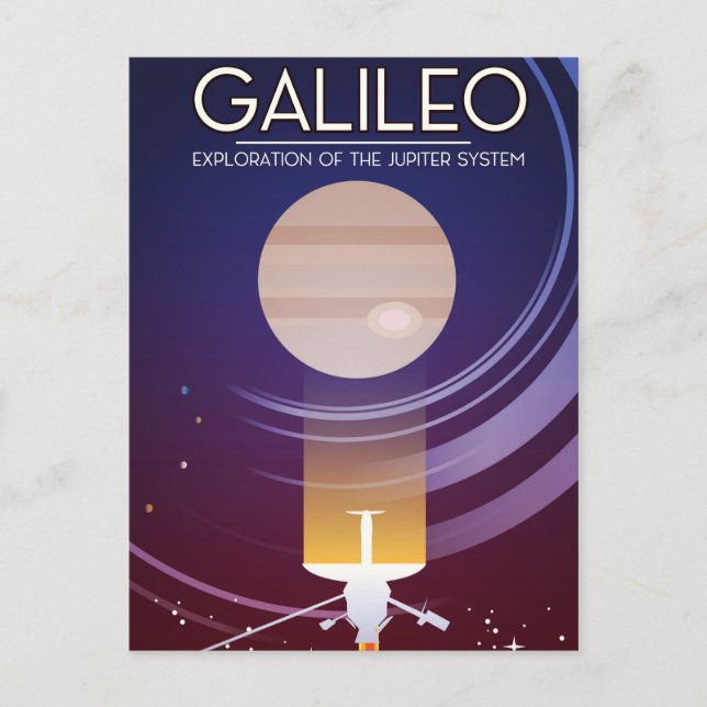 Cartão Postal Galileo - Exploração do sistema de Júpiter (Frente)