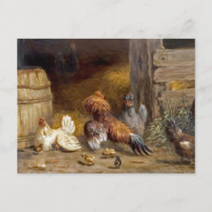 Cartão Postal Galináceos no Galinheiro por Carl Jutz