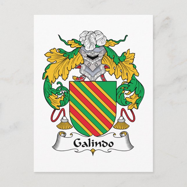 Cartão Postal Galindo Family Crest (Frente)