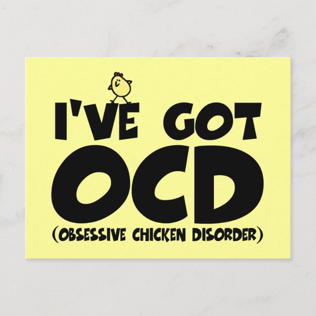 Cartão Postal Galinha engraçada OCD (Frente)