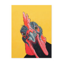 Galinha irritada em amarelo