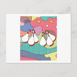 Cartão Postal Galinha Louca Engraçada