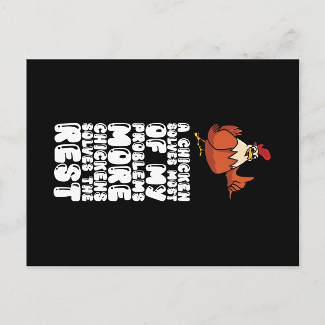 Cartão Postal Galinha Resolve A Maioria Dos Meus Problemas Mais  (Frente)