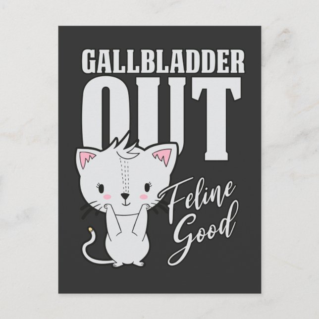 Cartão Postal Gallbadle Feline Good Surgery Recovery Cat Lover (Frente)