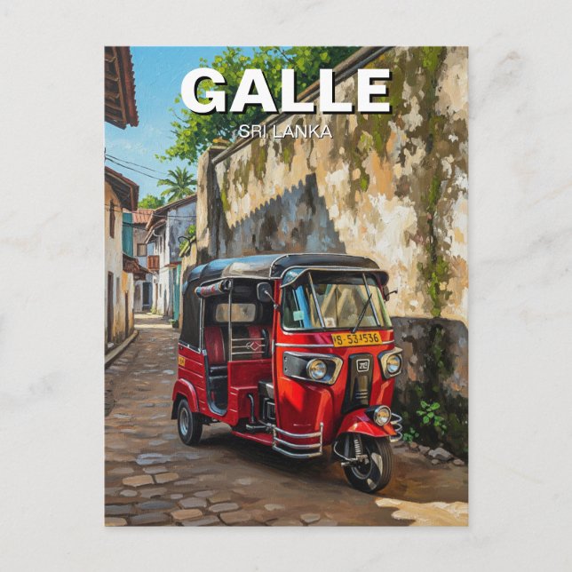 Cartão Postal Galle Tuk Tuk Sri Lanka (Frente)
