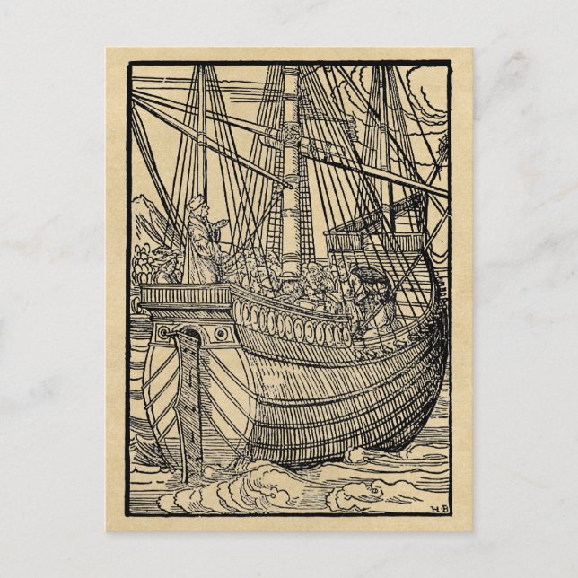 Cartão Postal Galleon Sailing Ship (Frente)