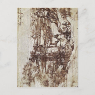 Cartão Postal Galleria degli Uffizi, Florença, Itália Leonardo