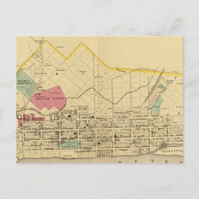 Cartão Postal Gallipolis, Ohio (Frente)