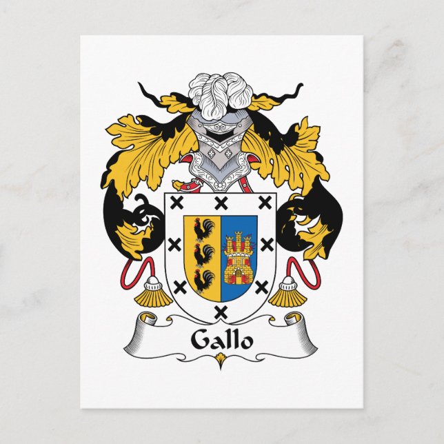 Cartão Postal Gallo Family Crest (Frente)
