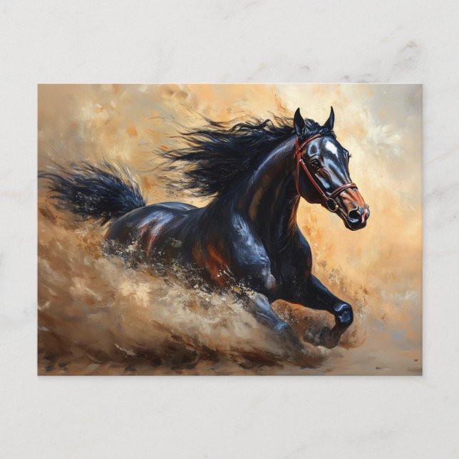 Cartão Postal Galloping Arabian Horse (Frente)