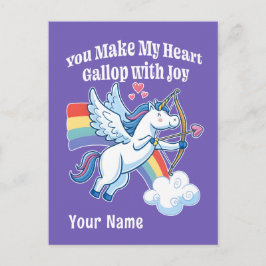Cartão Postal Galloping Unicorn Cupid’s Love Magic 