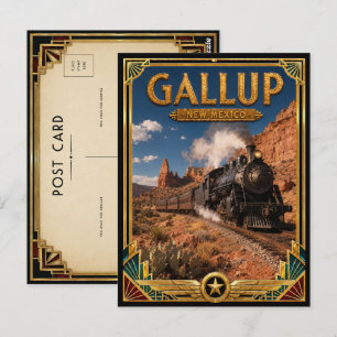 Cartão Postal Gallup Novo México Arte Deco Vintage Era de Ouro