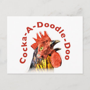 Cartão Postal Galo Cock-A-Doodle-Doo