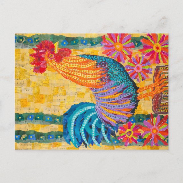 Cartão Postal Galo nas Flores (Frente)