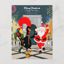 Galo Português e Papai Noel brindam ao Ano Novo