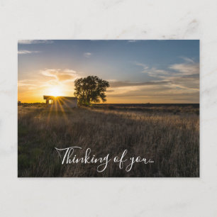 Cartão Postal Galpão Abandonado Colorado Nascer do Sol Pensando 