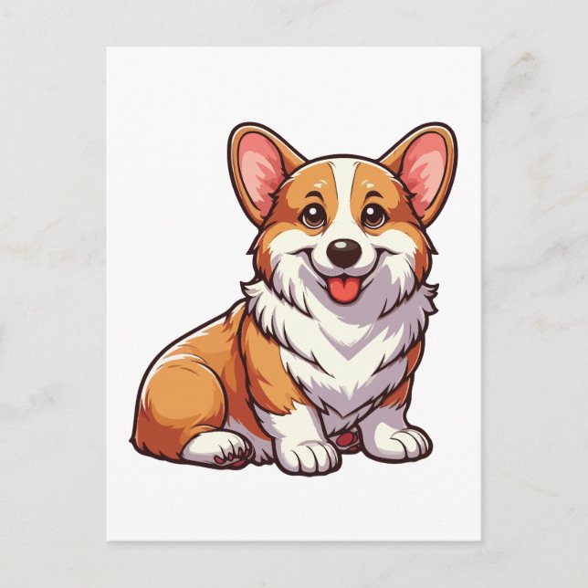 Cartão Postal Galsh Corgi (Frente)