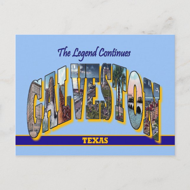 Cartão Postal GALVESTON Texas - Letra grande postal (Frente)