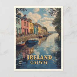 Cartão Postal Galway Ireland Retro Irish Landmark