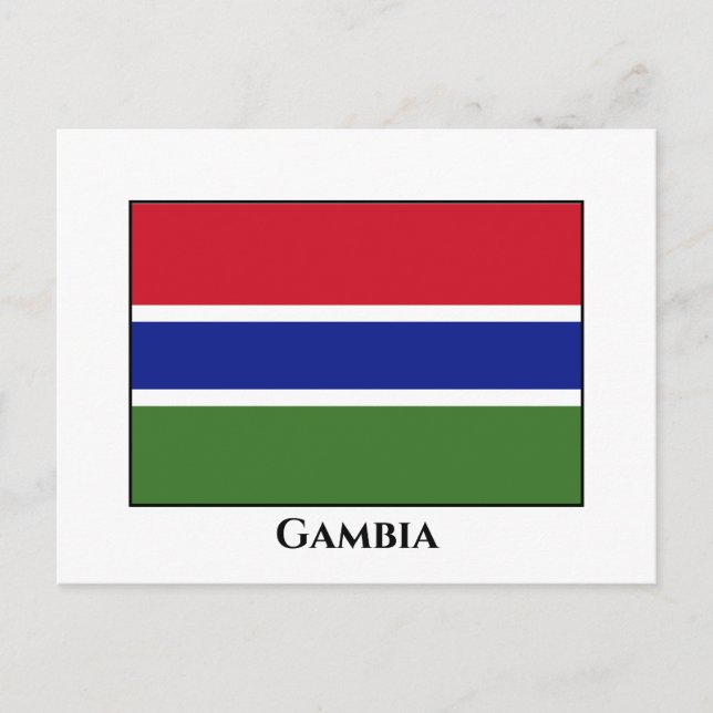 Cartão Postal Gâmbia Flag (Frente)